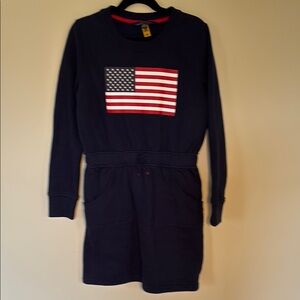 Ralph Lauren kids Navy Dress with American Flag Design